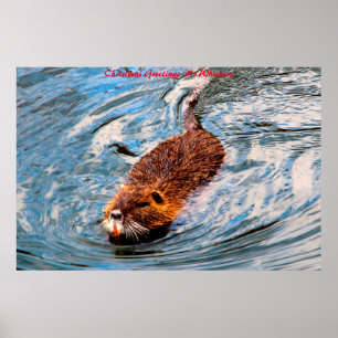 Kerstgroeten  meneer Whiskers Poster
