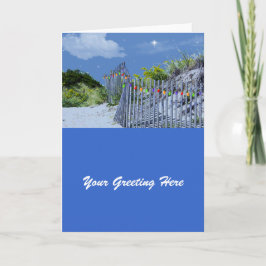 kerstgroeten met Beach Fence en Dunes Feestdagen Kaart