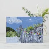 kerstgroeten met Beach Fence en Dunes Kaart (Staand voorkant)