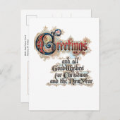  kerstgroeten met gouden vlek briefkaart (Voorkant / Achterkant)