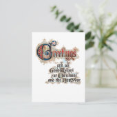  kerstgroeten met gouden vlek briefkaart (Staand voorkant)