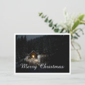 Kerstgroeten met heksenhuis (Staand voorkant)