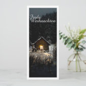 Kerstgroeten met heksenhuis (Staand voorkant)