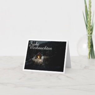 Kerstgroeten met heksenhuis kaart