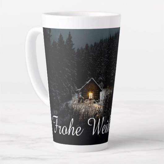 Kerstgroeten met Heksenhuis Latte Mok (Linkerhoek)