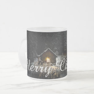 Kerstgroeten met Heksenhuis Matglas Koffiemok
