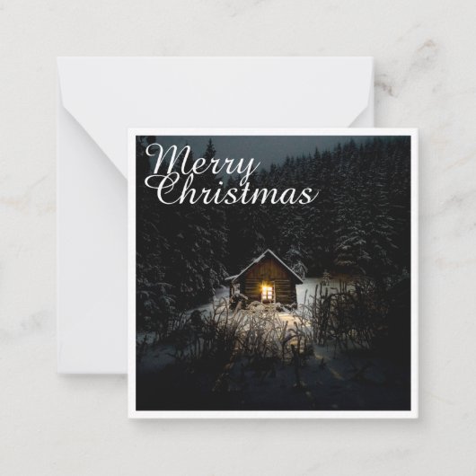 Kerstgroeten met Heksenhuis Notitiekaartje (Voorkant)