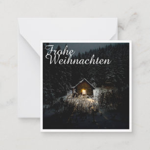 Kerstgroeten met heksenhuis notitiekaartje