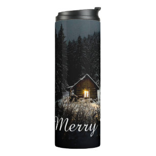 Kerstgroeten met Heksenhuis Thermosbeker