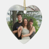 Kerstgroeten met je foto Chickadee Keramisch Ornament (Rechts)