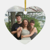 Kerstgroeten met je foto Chickadee Keramisch Ornament (Voorkant)