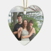 Kerstgroeten met je foto Chickadee Keramisch Ornament (Links)