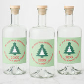 Kerstgroeten met Namen Likeurfles Etiket (Flessen)