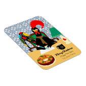 Kerstgroeten met Portugese Rooster kaart Magneet (Rechterzijde)