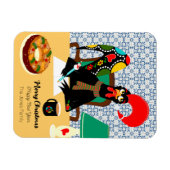 Kerstgroeten met Portugese Rooster kaart Magneet (Horizontaal)