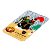 Kerstgroeten met Portugese Rooster kaart Magneet (Linkerzijde)