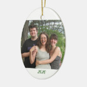 kerstgroeten met uw foto op maat keramisch ornament (Links)