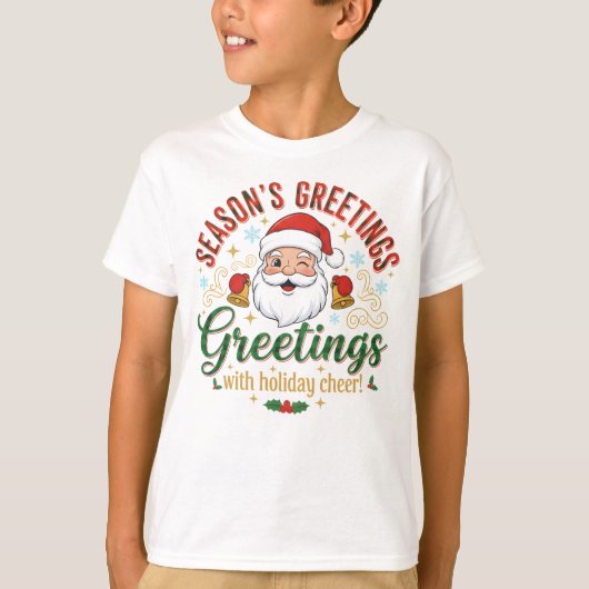 Kerstgroeten met vakantiegroet t-shirt (Voorkant)