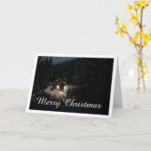 Kerstgroeten met Witch House Kaart (Gele Bloem)