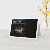 Kerstgroeten met Witch House Kaart (Gele Bloem)