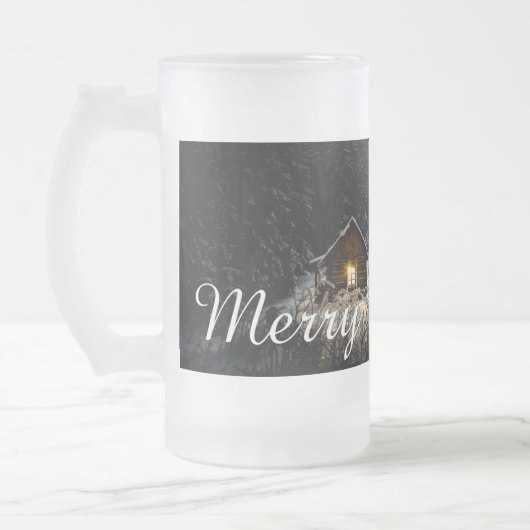 Kerstgroeten met Witch House Matglas Bierpul (Links)