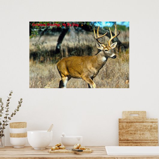 Kerstgroeten Mijn grote trap Poster (Keuken)