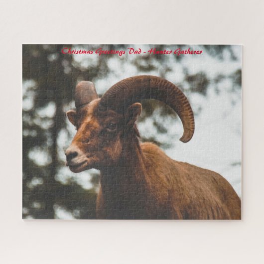 Kerstgroeten Mijn Hunter Gatherer Jigzaag Puzz Legpuzzel (Horizontaal)