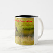 Kerstgroeten, mijn Hunter Gatherer Tweekleurige Koffiemok (Voorkant rechts)