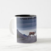 Kerstgroeten, mijn Hunter Gatherer Tweekleurige Koffiemok (Voorkant links)