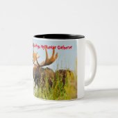 Kerstgroeten, mijn Hunter Gatherer Tweekleurige Koffiemok (Voorkant rechts)