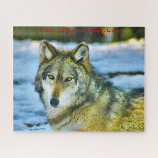 Kerstgroeten, mijn jager Gatherer Legpuzzel (Horizontaal)