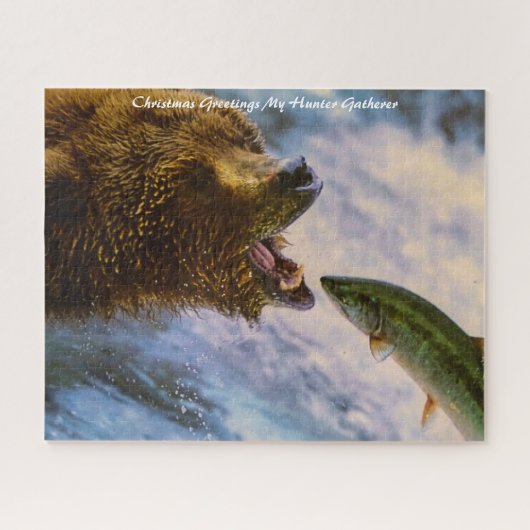 Kerstgroeten, mijn jager Gatherer Legpuzzel (Horizontaal)