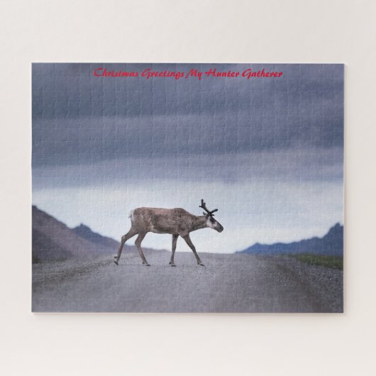 Kerstgroeten, mijn jager Gatherer Legpuzzel (Horizontaal)