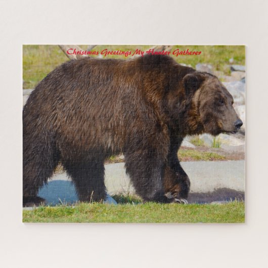 Kerstgroeten, mijn jager Gatherer Legpuzzel (Horizontaal)