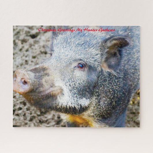 Kerstgroeten, mijn jager Gatherer Legpuzzel (Horizontaal)