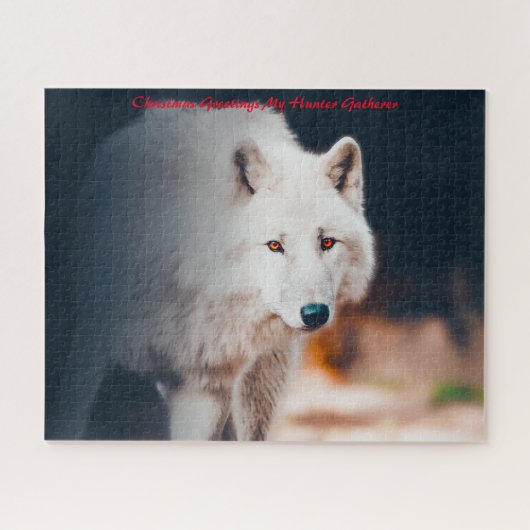 Kerstgroeten, mijn jager Gatherer Legpuzzel (Horizontaal)