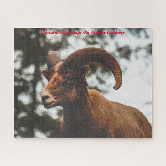 Kerstgroeten, mijn jager Gatherer Legpuzzel (Horizontaal)