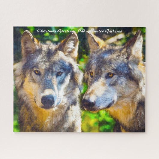 Kerstgroeten, mijn jager Gatherer Legpuzzel (Horizontaal)