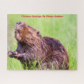 Kerstgroeten, mijn jager Gatherer Legpuzzel (Horizontaal)