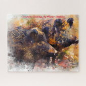 Kerstgroeten, mijn jager Gatherer Legpuzzel (Horizontaal)