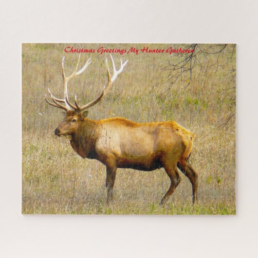 Kerstgroeten, mijn jager Gatherer Legpuzzel (Horizontaal)