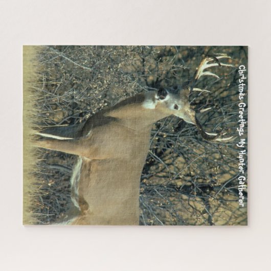 Kerstgroeten, mijn jager Gatherer Legpuzzel (Horizontaal)