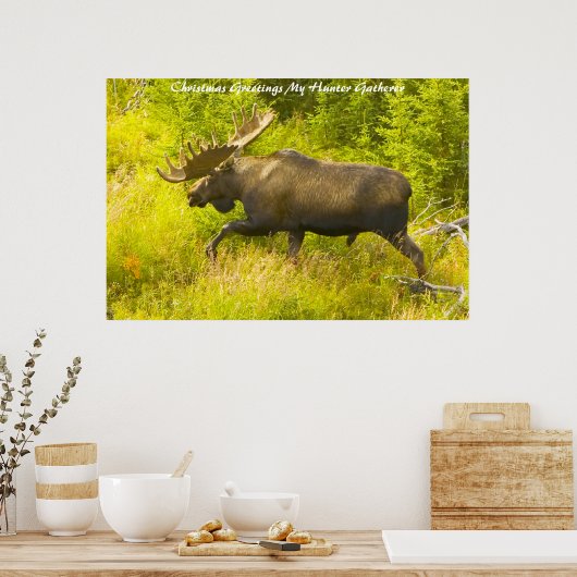 Kerstgroeten, mijn jager Gatherer Poster (Keuken)
