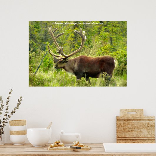 Kerstgroeten, mijn jager Gatherer Poster (Keuken)