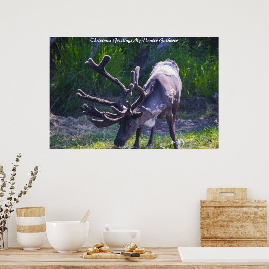 Kerstgroeten, mijn jager Gatherer Poster (Keuken)