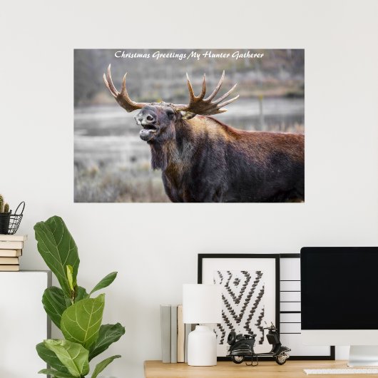 Kerstgroeten, mijn jager Gatherer Poster (Thuiskantoor)