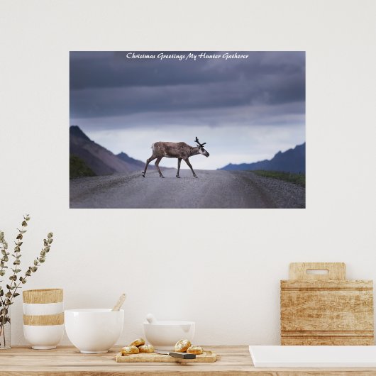 Kerstgroeten, mijn jager Gatherer Poster (Keuken)