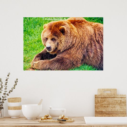 Kerstgroeten, mijn jager Gatherer Poster (Keuken)