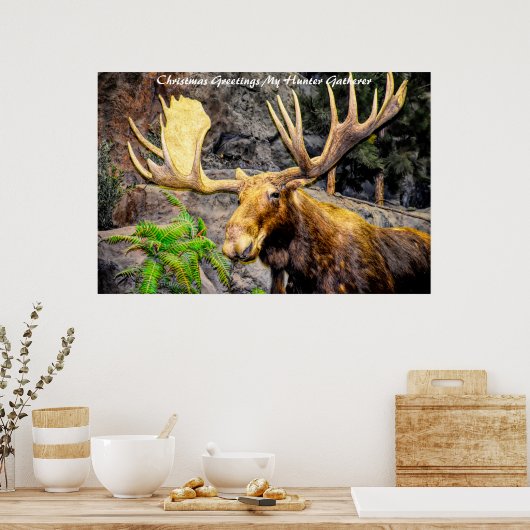 Kerstgroeten, mijn jager Gatherer Poster (Keuken)