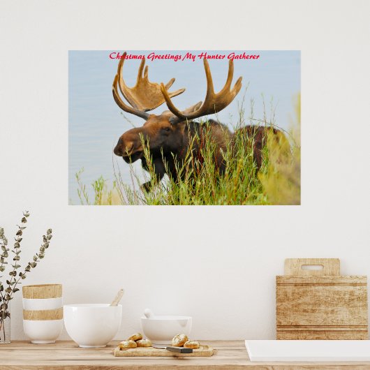 Kerstgroeten, mijn jager Gatherer Poster (Keuken)